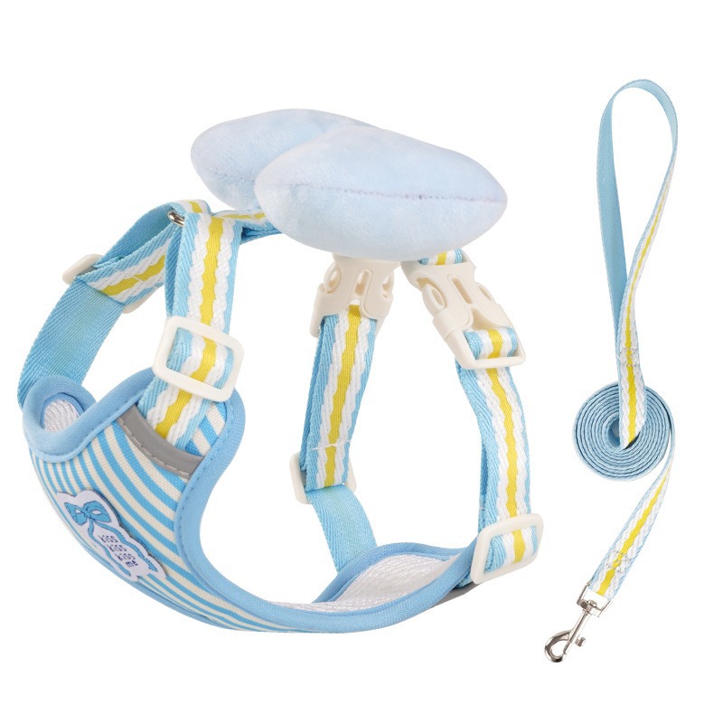 신상 스트라이프 가슴 하네스 세트 - 블루 (73종 2세대)