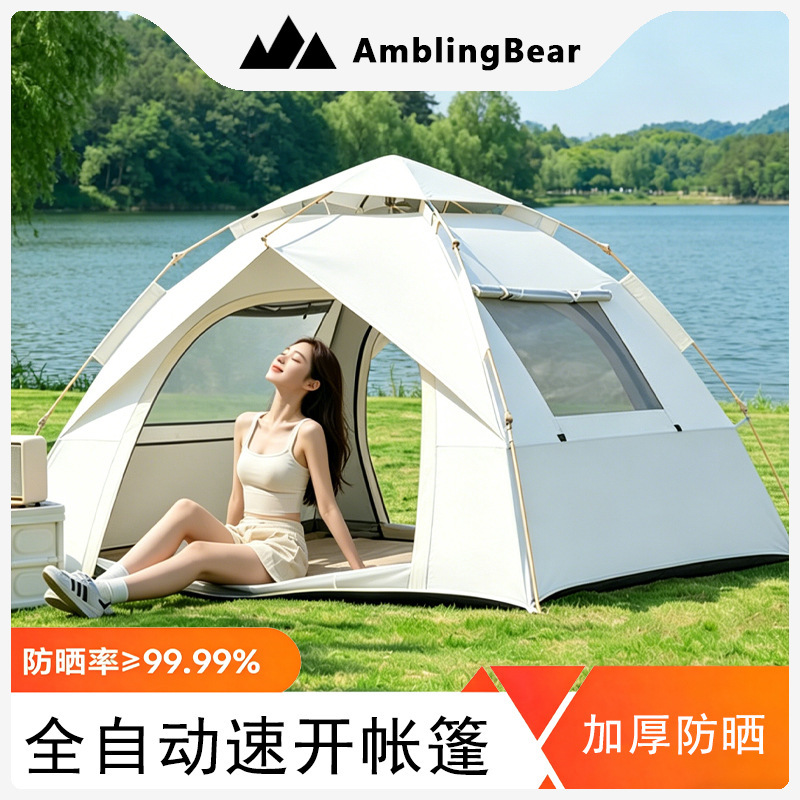 Wandering Bear Tent Outdoor Portable Folding Camping Gear Set for Overnight Camping Automatic Quick Setup Rainproof Indoor