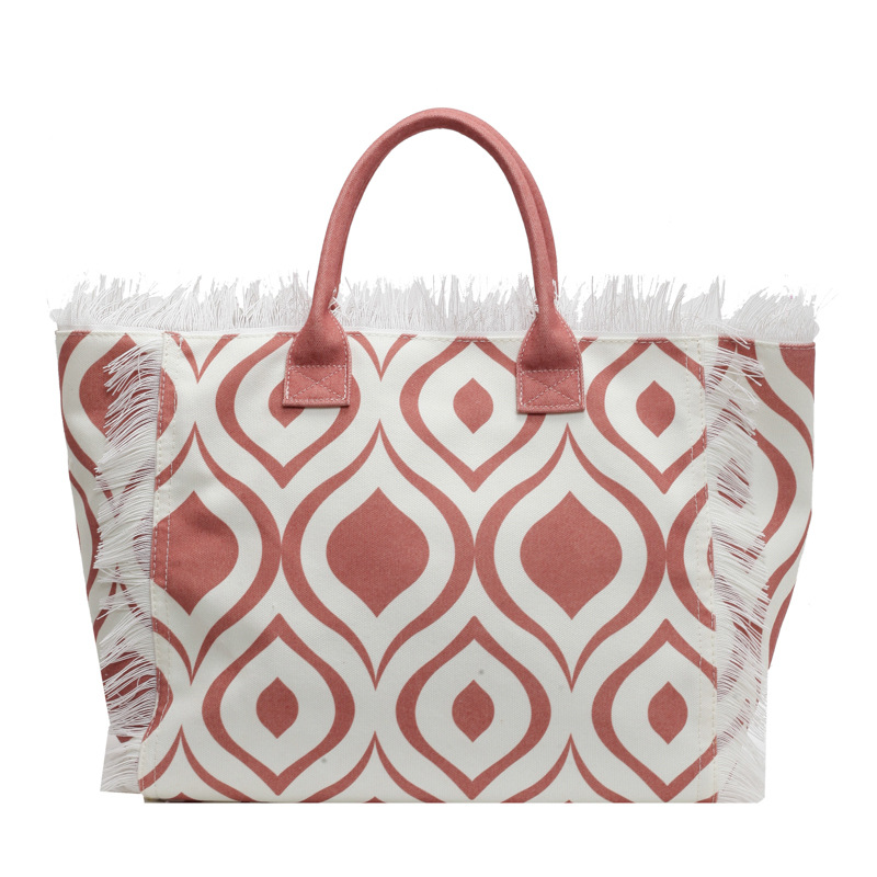 Bolsa de lona a rayas, bolsa de hombro de gran capacidad, bolsa de moda, bolsa de bolsa casual, bolsa de compras para damas