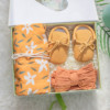 Cross border Infants Three suit Bamboo Cotton Gauze towel baby shoes pure cotton Hair band