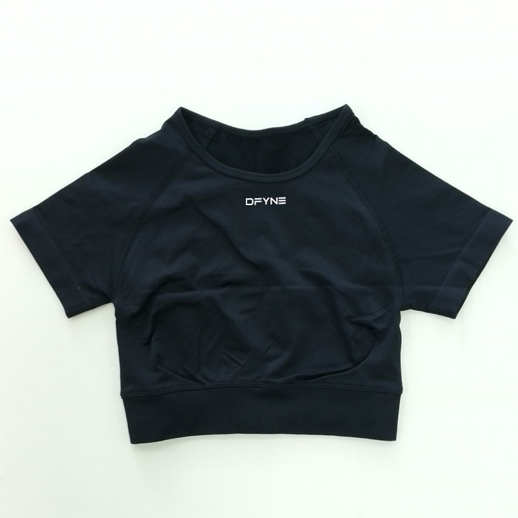 DFYNE Quick Drying Yoga Top For Sports Fitness Slimming Short-Sleeved Moisture Wicking Top_desvips.com