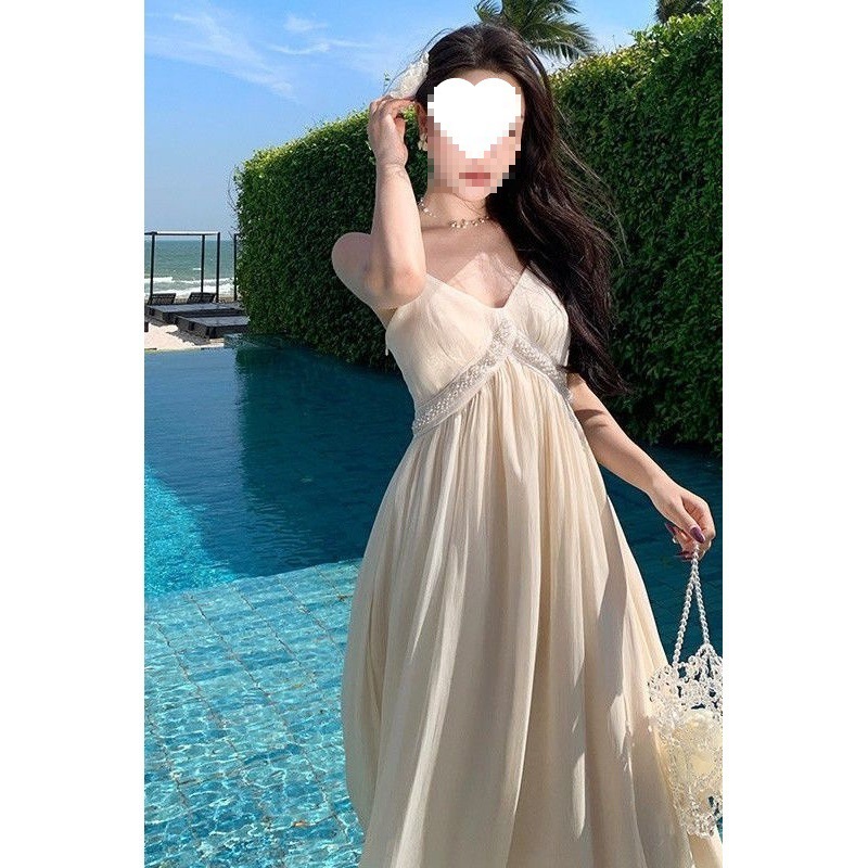 法式温柔风性感吊带连衣裙气质内搭仙女裙小个子打底长裙图片色