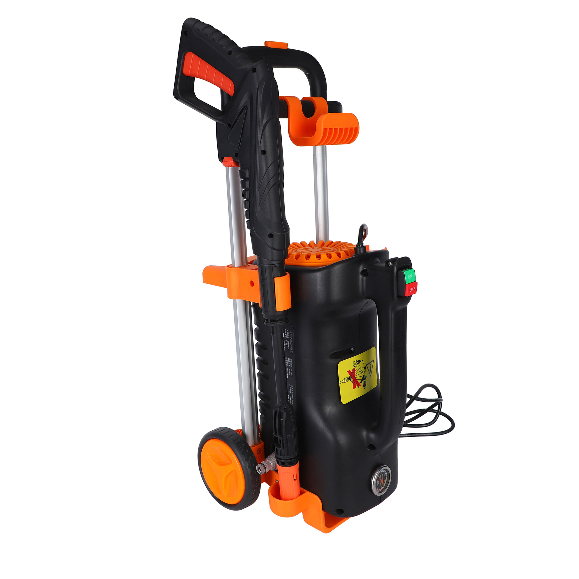 Dual-wheel portable fully automatic high-pressure washer, powerful car washing machine, high-pressure water gun pump, universal car washing tool