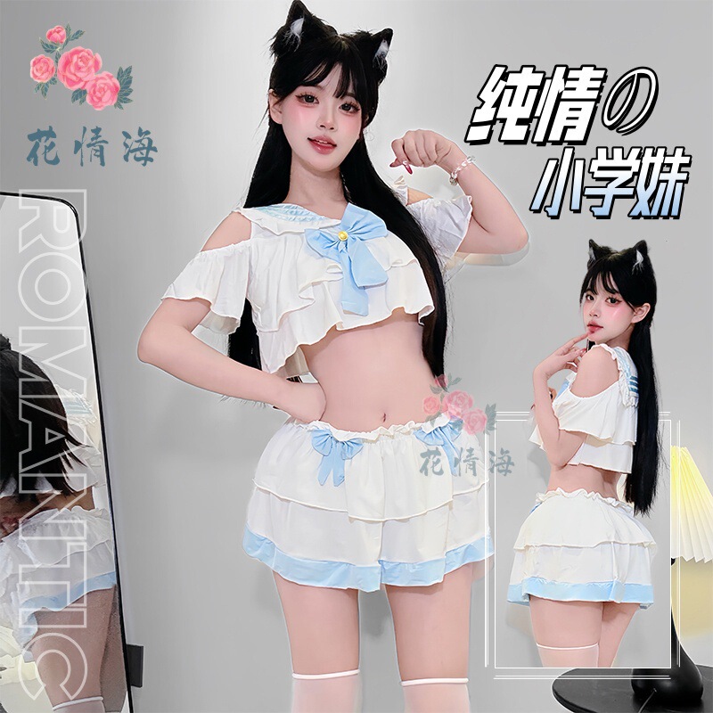 Flower Love Sea Pure College Style Sexy Jk Student Uniform Set Pure Desire Pleated Skirt Sailor Suit Cute Outfit A502