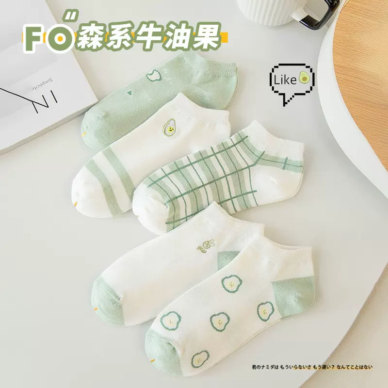 袜子女短袜夏季薄款可爱日系ins潮浅口短款春秋百搭短筒防掉船袜