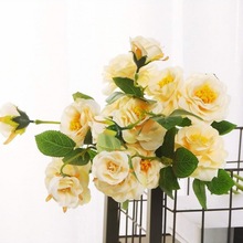 適合客廳擺放的花月季花假花室內婚慶絹花干花玫瑰花束擺設