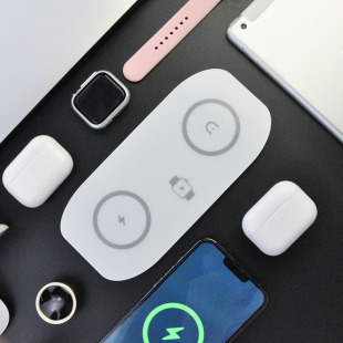 Cross-border new dual magnetic wireless charger one machine multi-purpose mobile phone watch earphone with wireless function Universal
