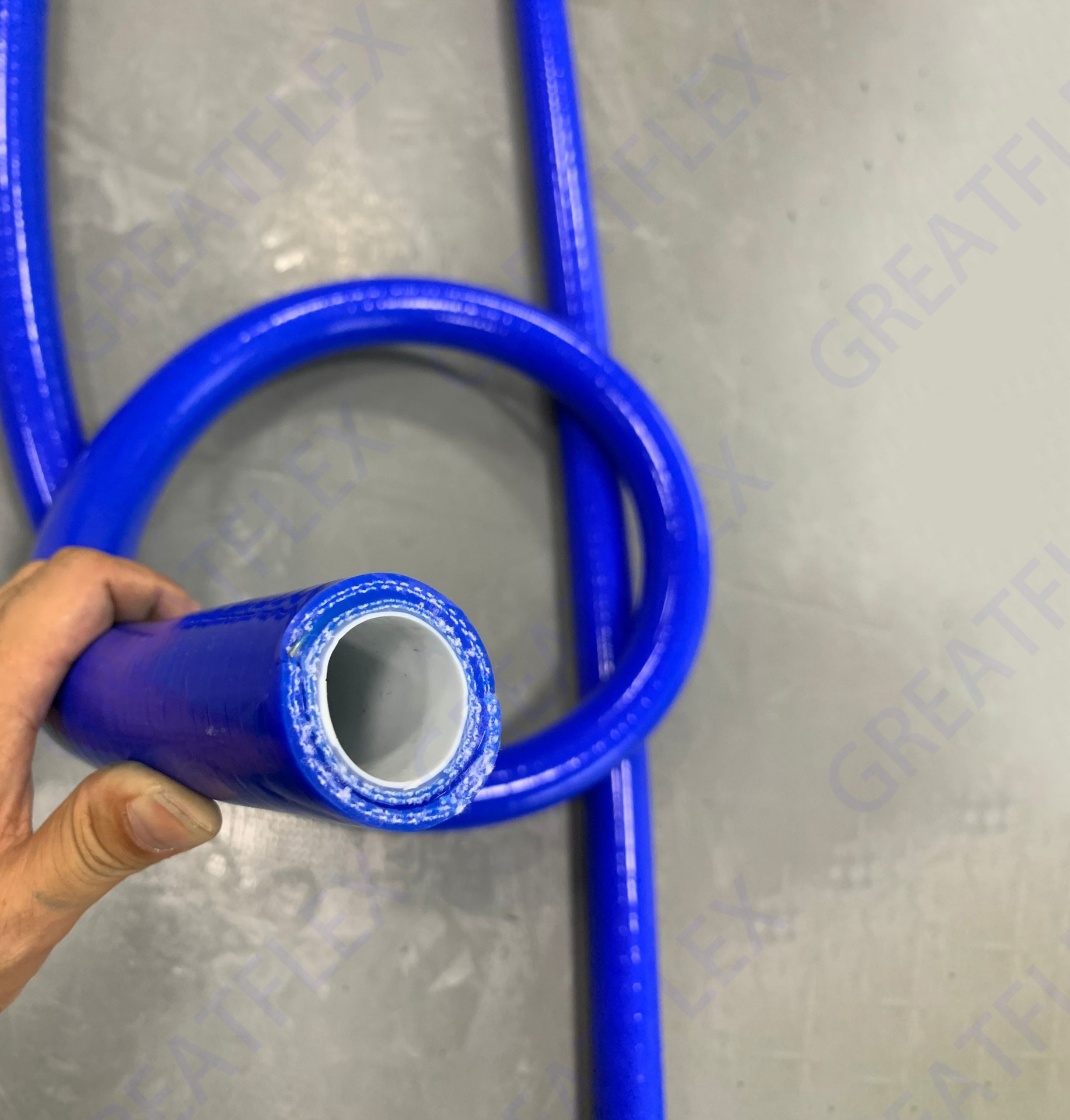 GREATFLEX 蓝色 FV20B 耐溶剂 化工用 内氟外硅胶管 厂家