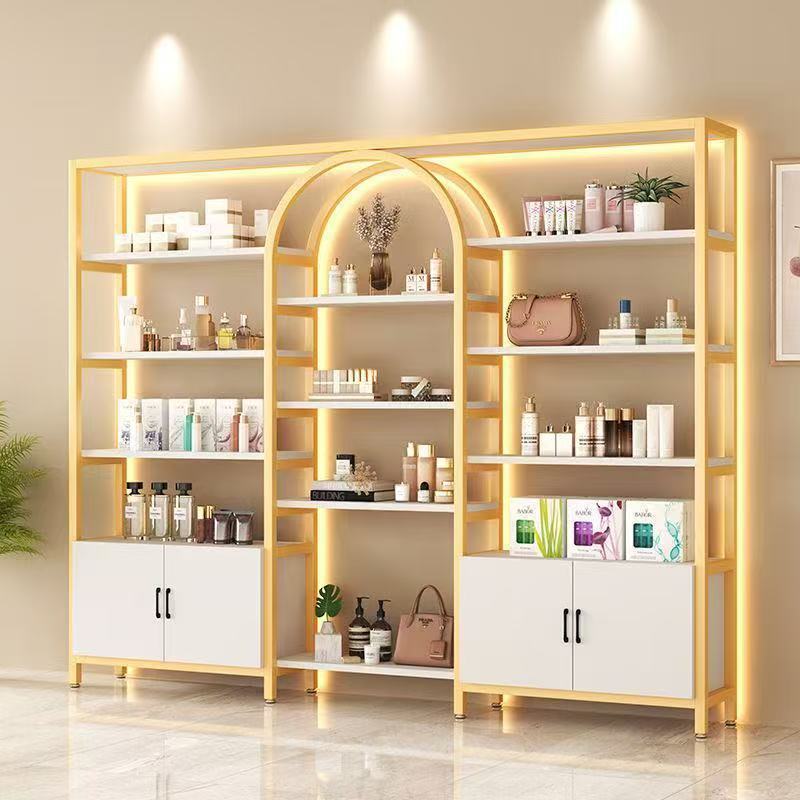 Multifunctional Display Cabinet, Cosmetics Live Broadcast Background Display Stand, Light Luxury Shelf, Nail Art and Beauty Display Cabinet, Product Cabinet Multifunctional Display Cabinet, Cosmetics Live Broadcast Background Display Stand, Light Luxury Shelf, Nail Art and Beauty Display Cabinet, Product Cabinet