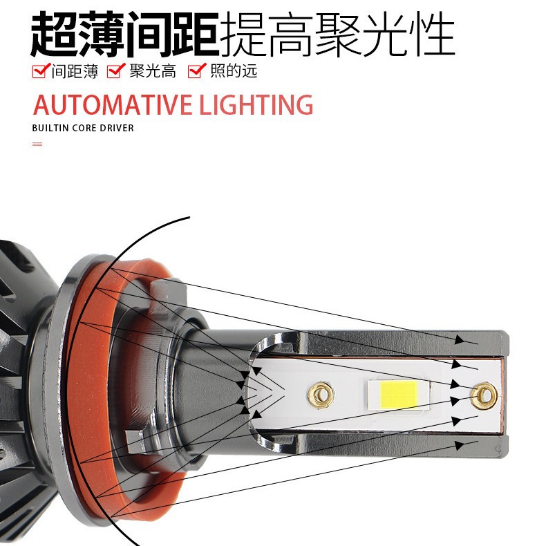 Tendero recomendar F2 Super brillante proyector LED faro tamaño coche universal H1H4H7H11HB3HB4 9012 modificación