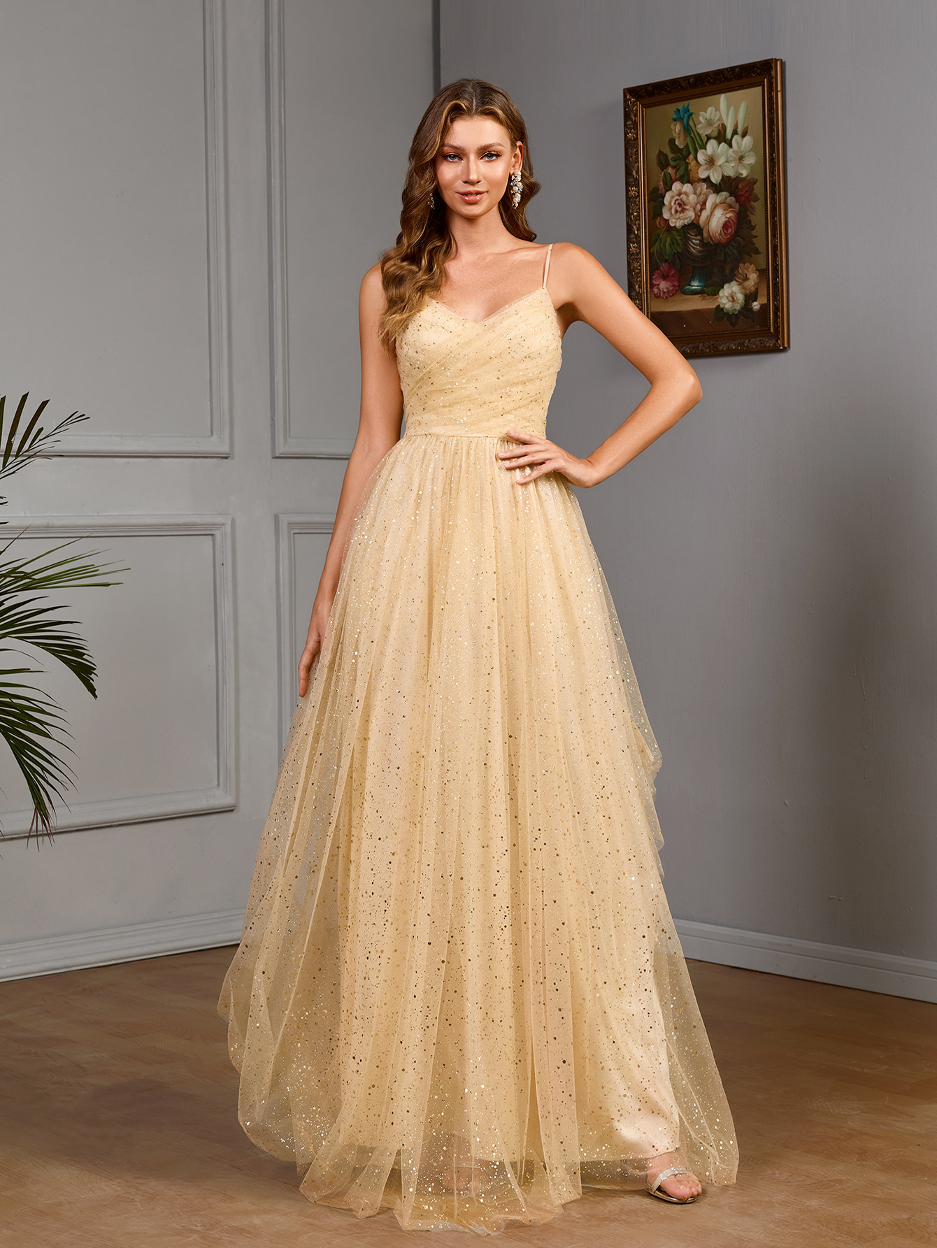 2025 primavera elegante vestido dulce y picante color sólido sexy estupefacción de pecho abierto esquinilla doble ajuste vestido de cintura para mujeres
