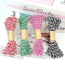 工厂直销彩色棉绳 捆绑螃蟹粽子绳10米 20米小扎圣诞双色彩色棉绳