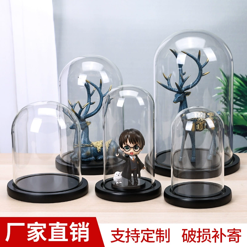 Вечный цветок стеклянная крышка украшение ювелирных изделий декоративный торт большой прозрачный дисплей большой пылезащитный чехол