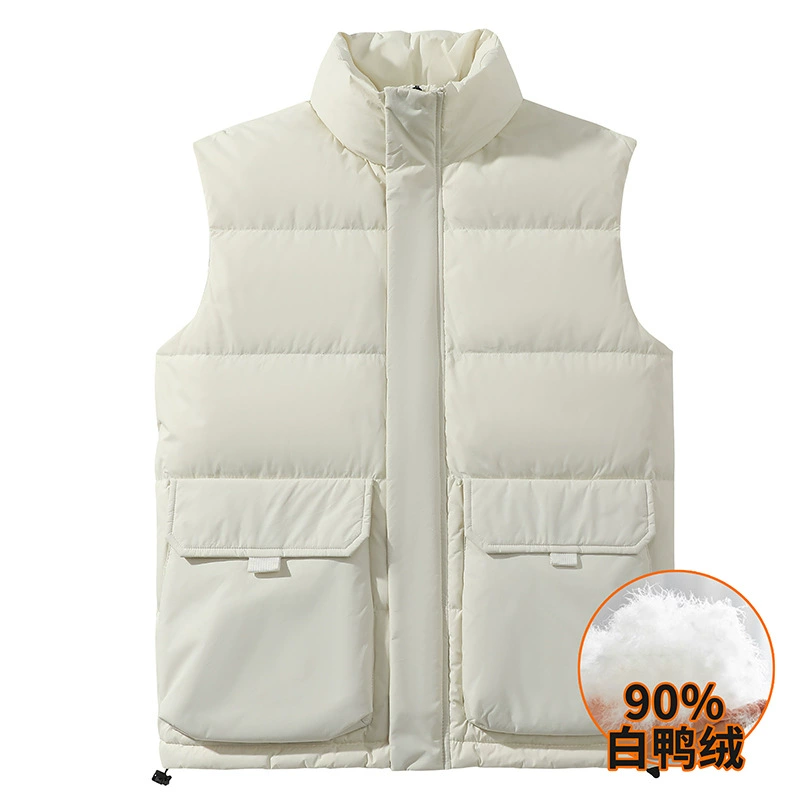 Keep warm vest with down for men and women, down jacket sleevless