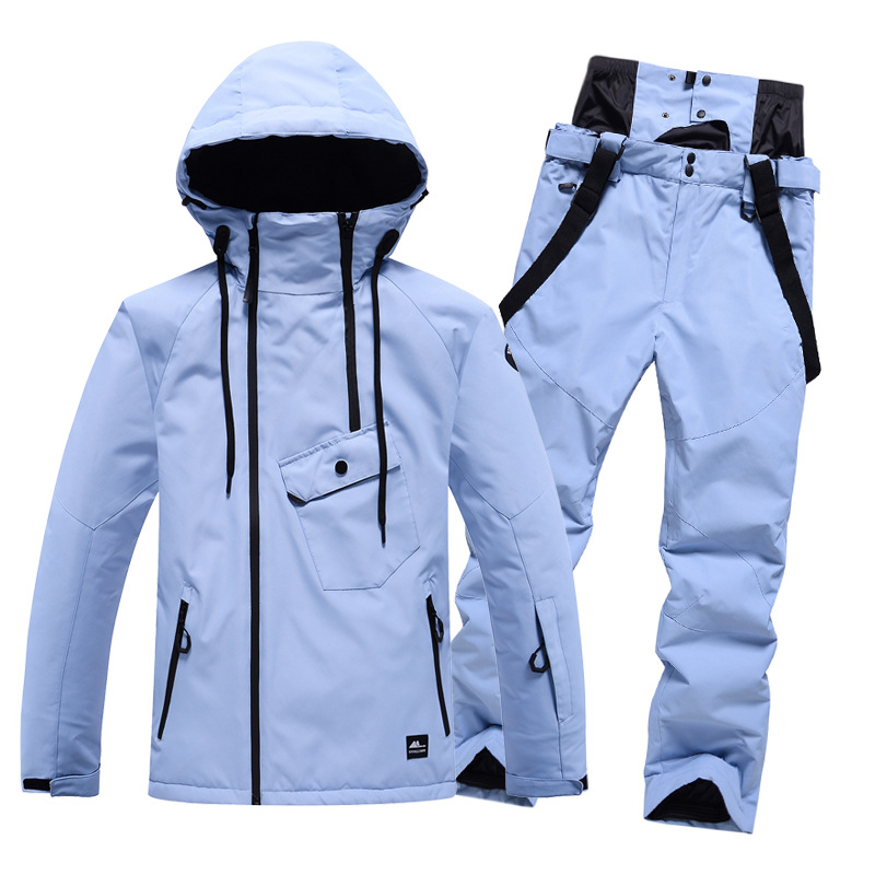 Men's Clothing Solid color ski suit windproof, waterproof, warm and breathable, winter snow village ski equipment for couples_voghion.com