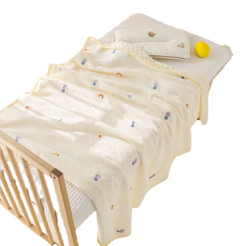 Flocked fabric bean blanket wholesale embroidery craft soft and comfortable baby kindergarten towel cover dropshipping