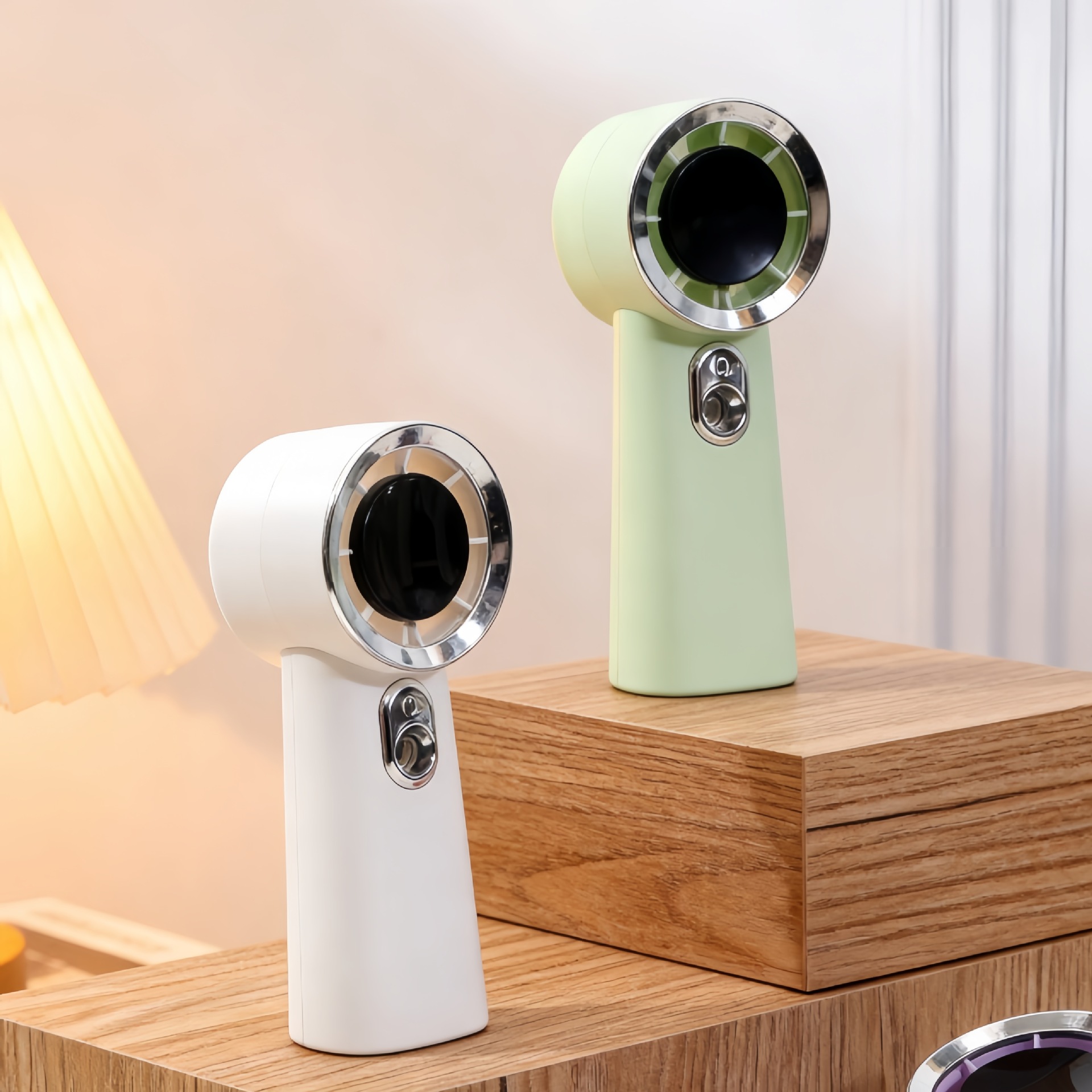 Luxury Mini Electric Fan For Women Portable Handheld USB Rechargeable Makeup Spray Hydrating Cooling Home Appliance_voghion.com