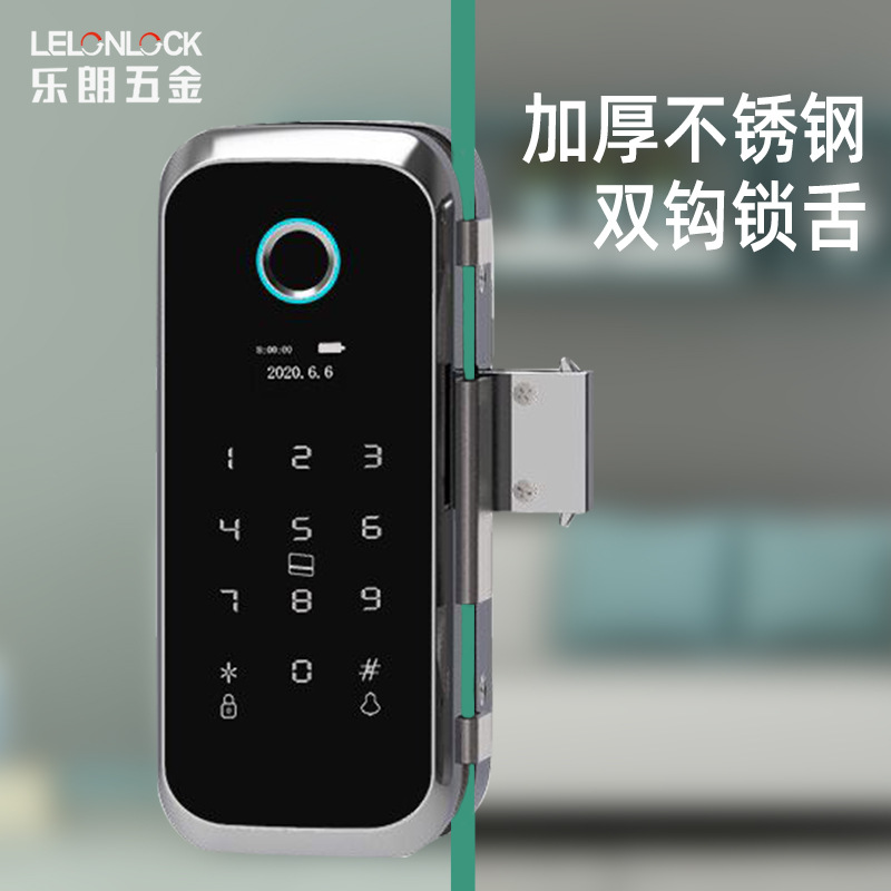 Puerta de cristal de la huella digital inteligente de bloqueo de huellas dactilares semiconductor cabeza cerradura inteligente de la Oficina del hotel