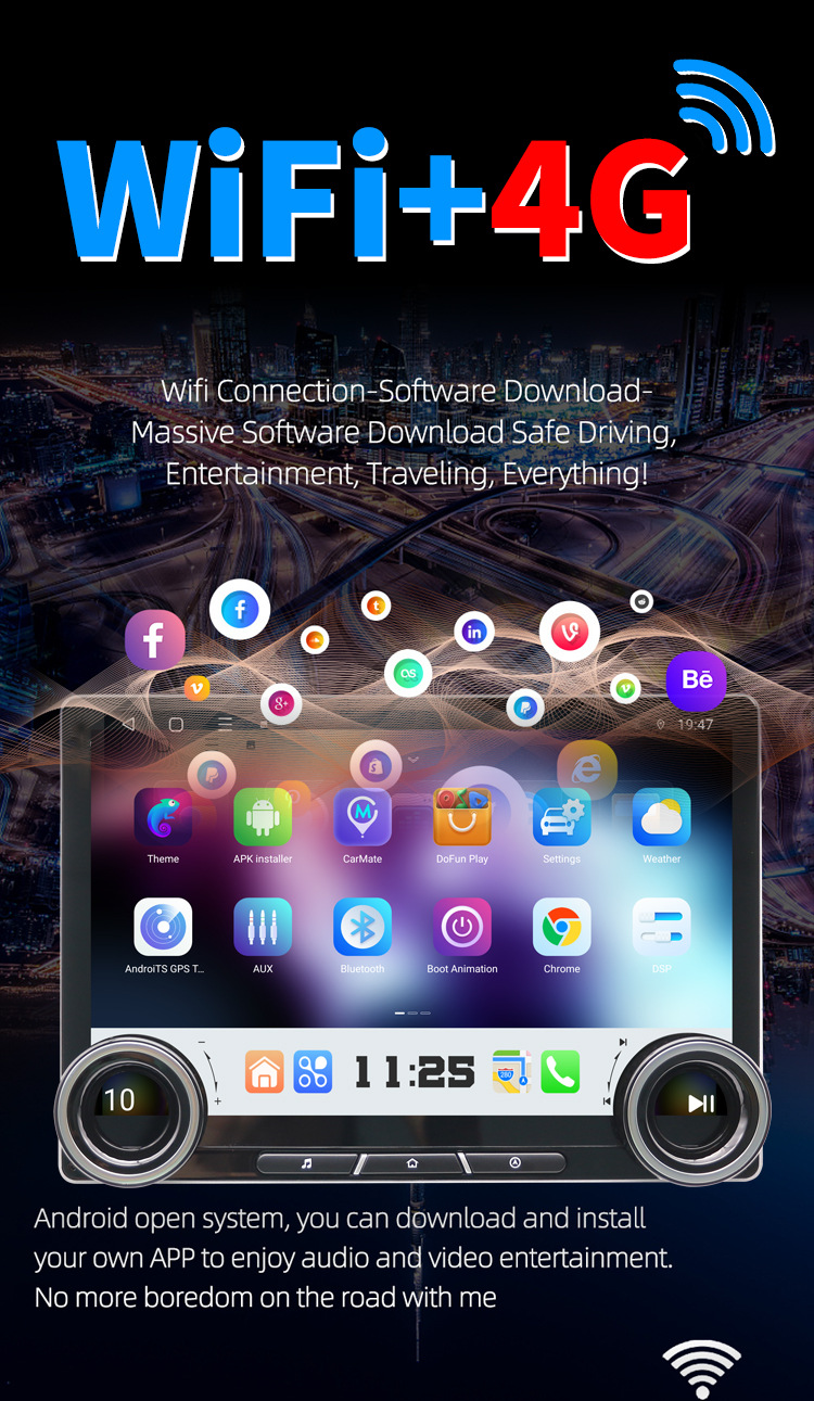 Cross-border exclusive Android large-screen navigation 11.5inch dual-knob car navigation Bluetooth Carplay TS18 car system