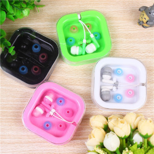 Gift earphones square box earphones in-ear earphones MP3 small square box earphones manufacturers wholesale boxed