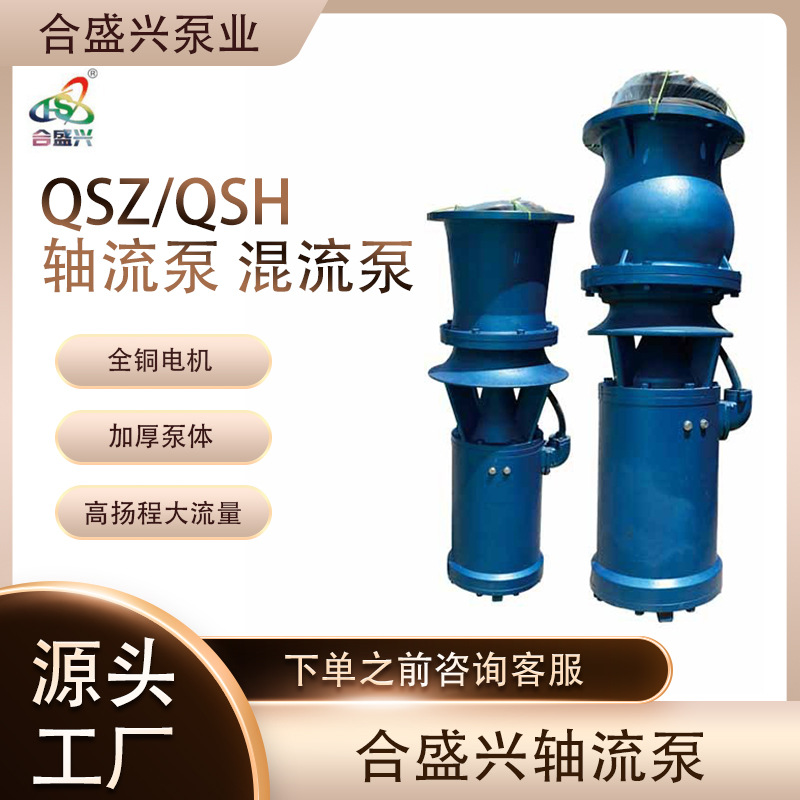 厂家定制贴牌 QSZ/QSH轴流泵混流泵潜水店铺暴雨排涝排水泵批发