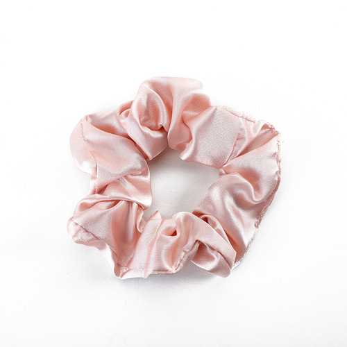 Linglong factory directly supplies cross-border new style bright surface that does not hurt hair and internet celebrity simple elastic satin hair tie