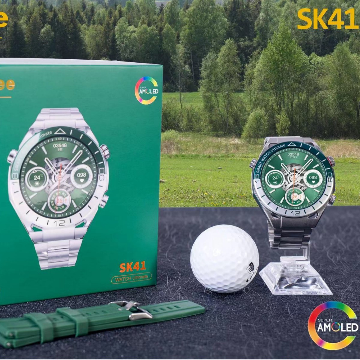 SK41探索非凡智能手表绿水鬼支付宝NFC蓝牙通话心率运动音乐商务