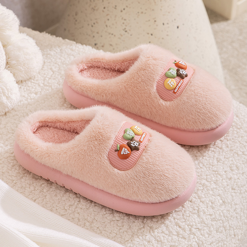 Qaidashun zapatillas de algodón para hombres y mujeres invierno nuevo interior y exterior peluche pareja zapatillas de algodón cálidas peluche al por mayor