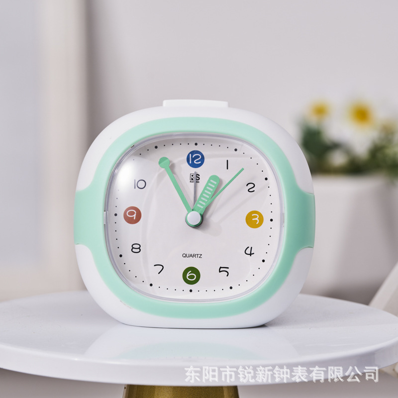 Fábrica directa de despertadoras de plástico de color dopamina simple reloj despertador moderno para niños y estudiantes dedicados al reloj de artefacto de despertar