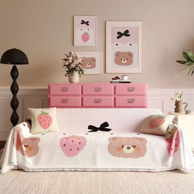 Simple waffle sofa cover cloth anti-cat scratch sofa towel all-inclusive full cover sofa cushion blanket non-slip universal for all seasons