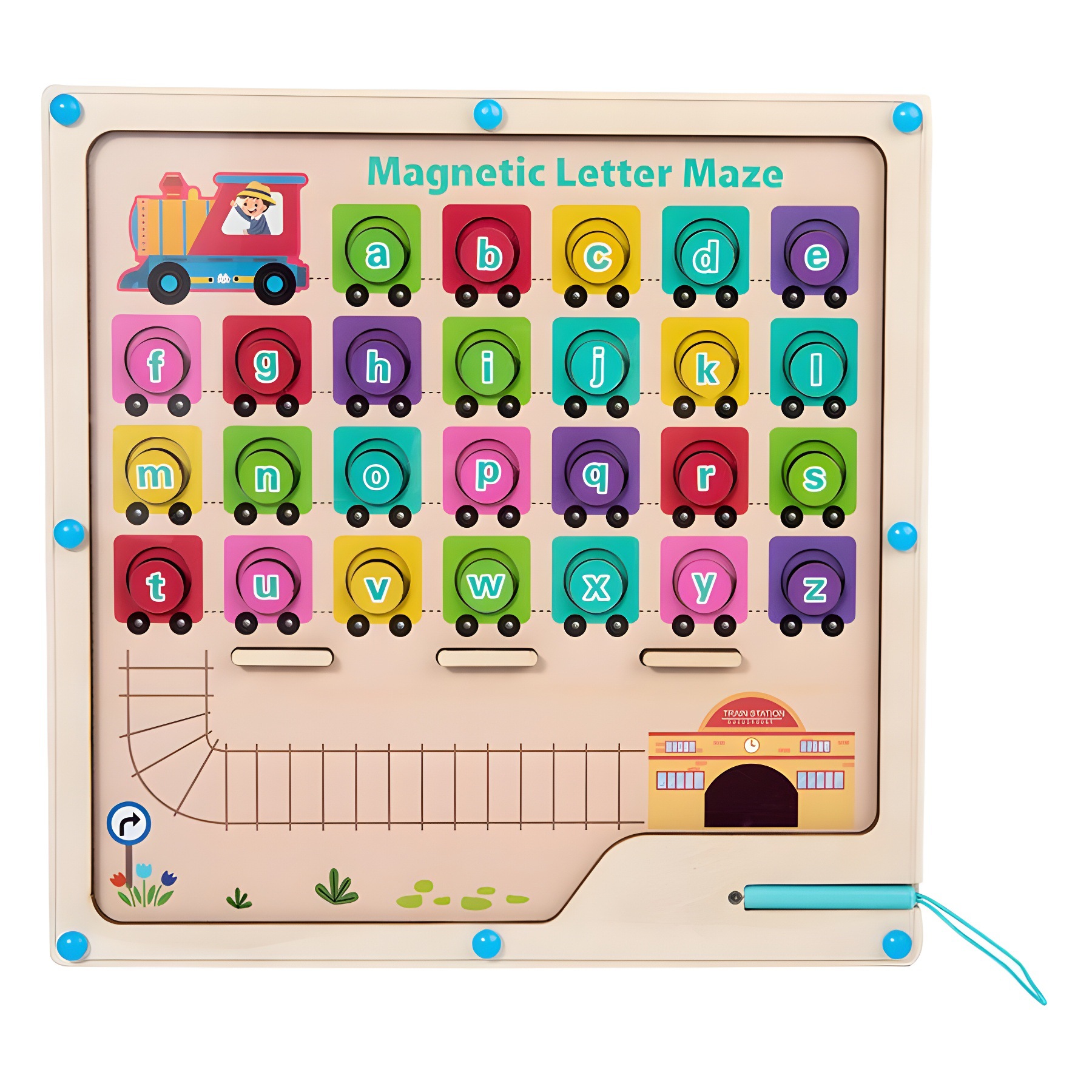 Rompecabezas de dinosaurios laberinto de cuentas para niños aprendizaje de la primera infancia clasificación de colores número laberinto magnético juego de mesa juguete