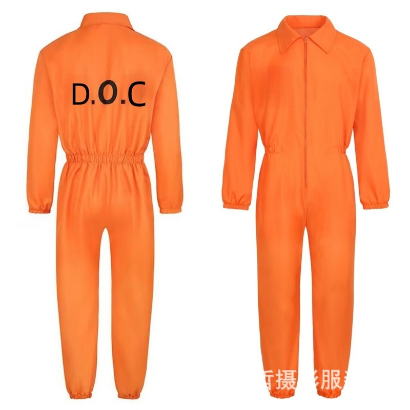 ハロウィン cos 囚人コスチューム囚人服刑務所制服囚人スーツオレンジワンピース囚人服|undefined