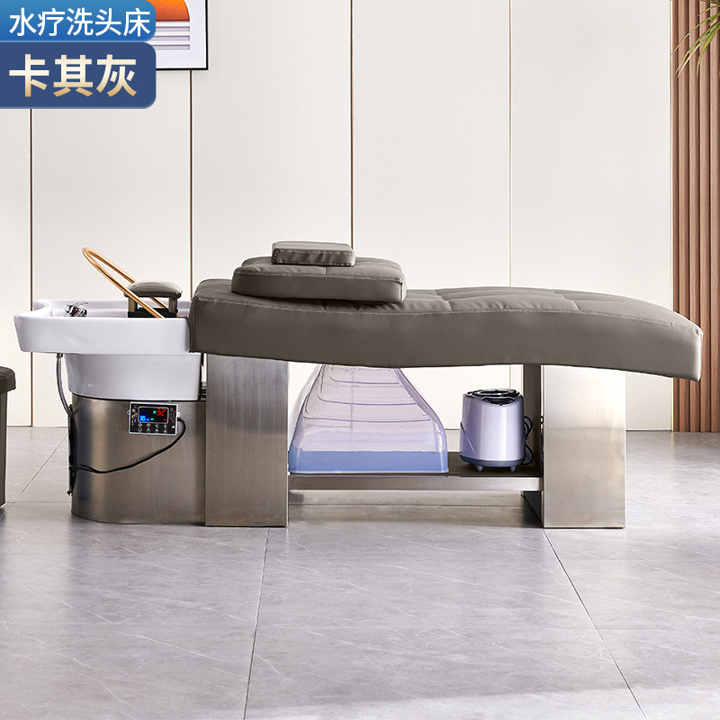 Cama de lavabo de cerámica gris caqui + circulación de agua