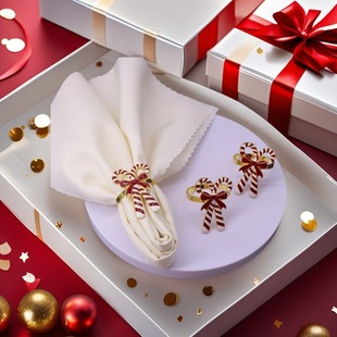 Enter the napkin buckle for Christmas bow festival napkin ring napkin ring alloy creative factory wholesale
