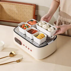 陶磁器家庭用蒸し器専用碗蒸し卵蒸し野菜蒸し肉長方形碗補助食隔水釉薬下彩耐高温碗