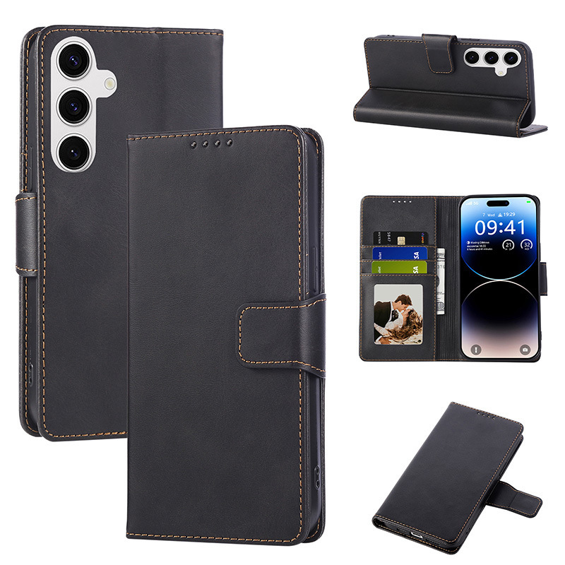 Suitable for Samsung A25 Japanese Version Mobile Phone Case S22 Plus Standable Mobile Phone Leather Case S21 Flip Phone Protective Case