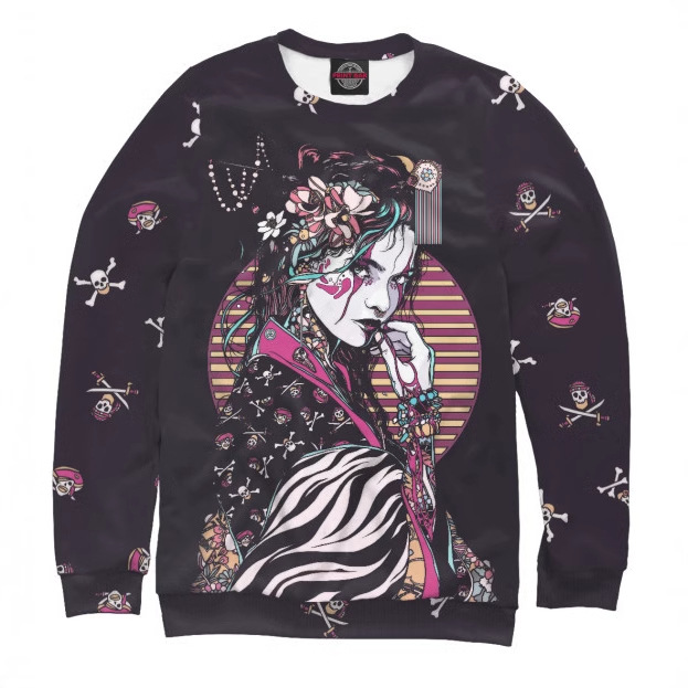 Comercio exterior transfronterizo Rusia venta caliente impresión digital 3D hombres y mujeres con el mismo estilo suelto manga larga hombro suéter de cuello redondo