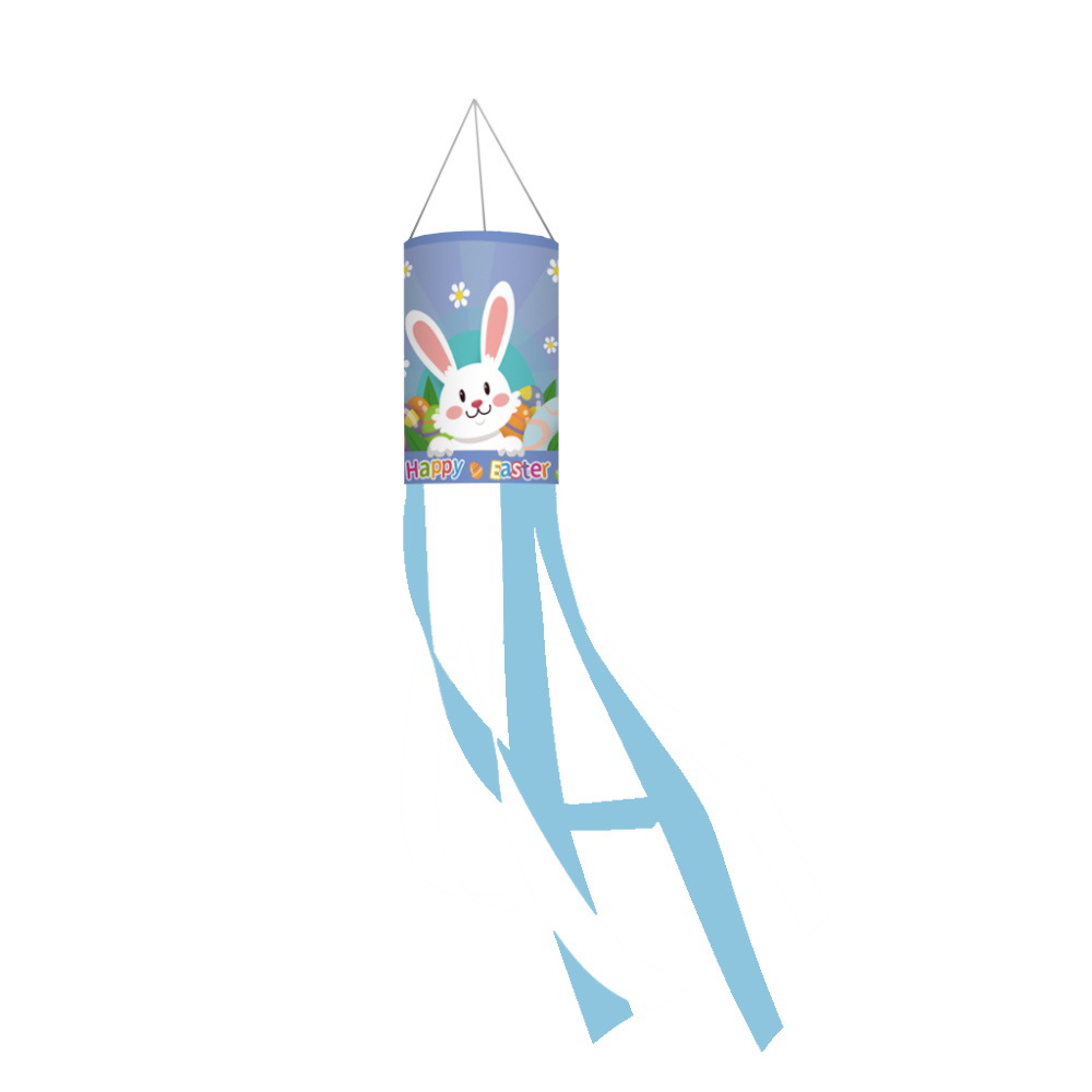 Bandera de cilindro de viento de Pascua transfronteriza nueva bandera de viento al aire libre dibujos animados creativos impresos bandera colgante decoraciones de Pascua image 7