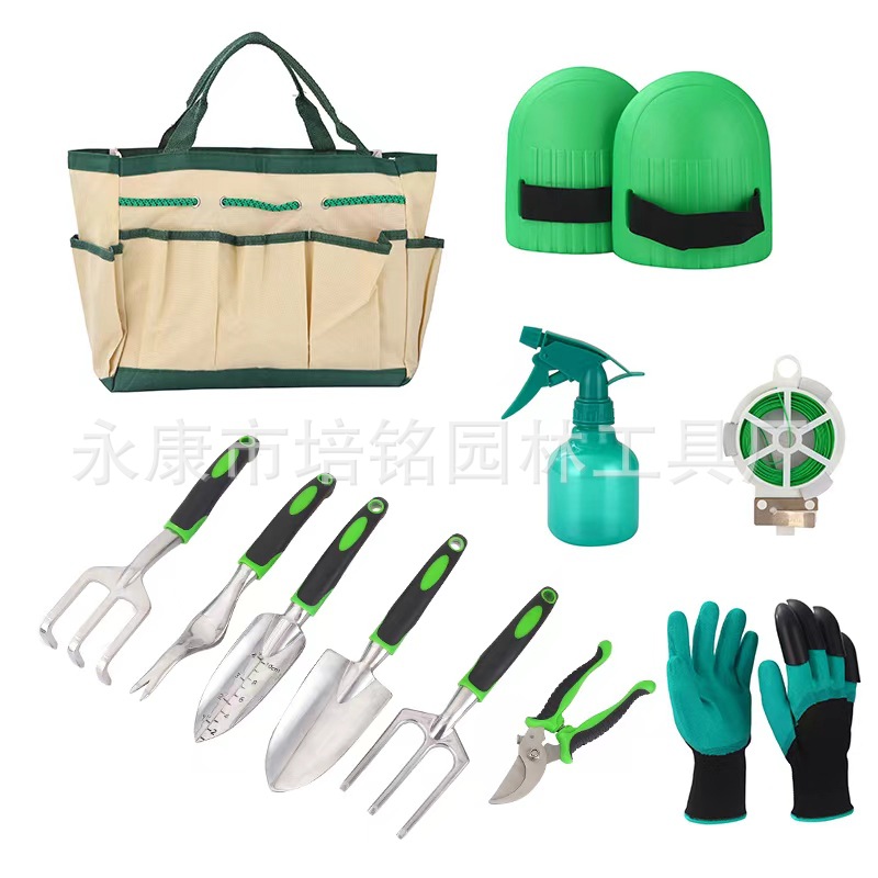 Venta directa de fábrica Juego de 13 piezas de Amazon transfronterizo Juego de herramientas de jardín de aleación de aluminio de 11 piezas