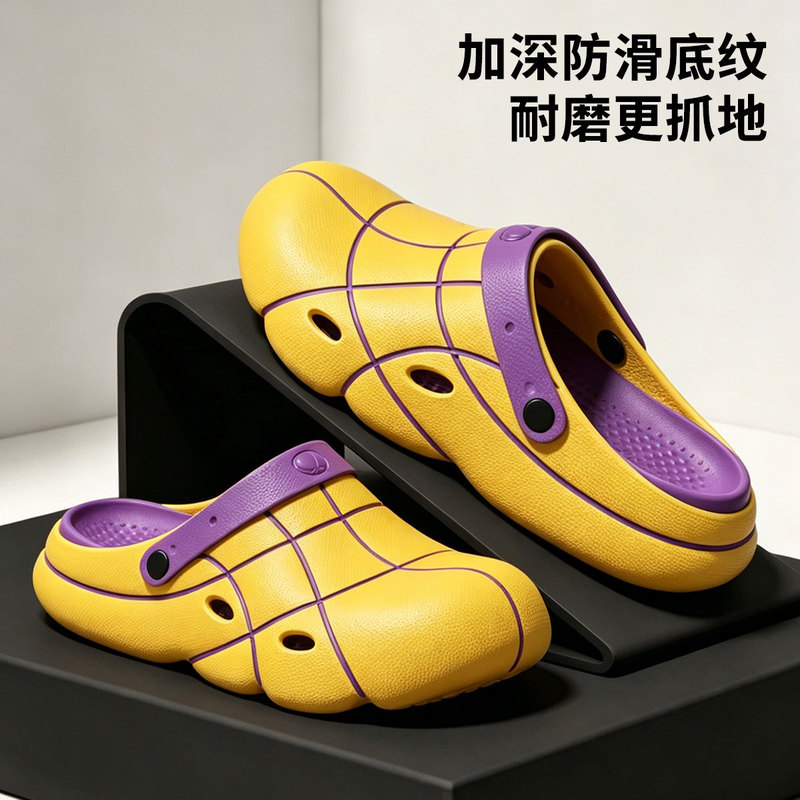 Outdoor basketball sports clogs for men, summer 2026 new model, breathable, non-slip, soft-soled, dual-use sandals for teenagers