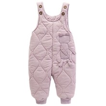 儿童背带棉裤加厚一岁男宝加棉裤子加厚女宝宝罩裤冬季女童背带裤