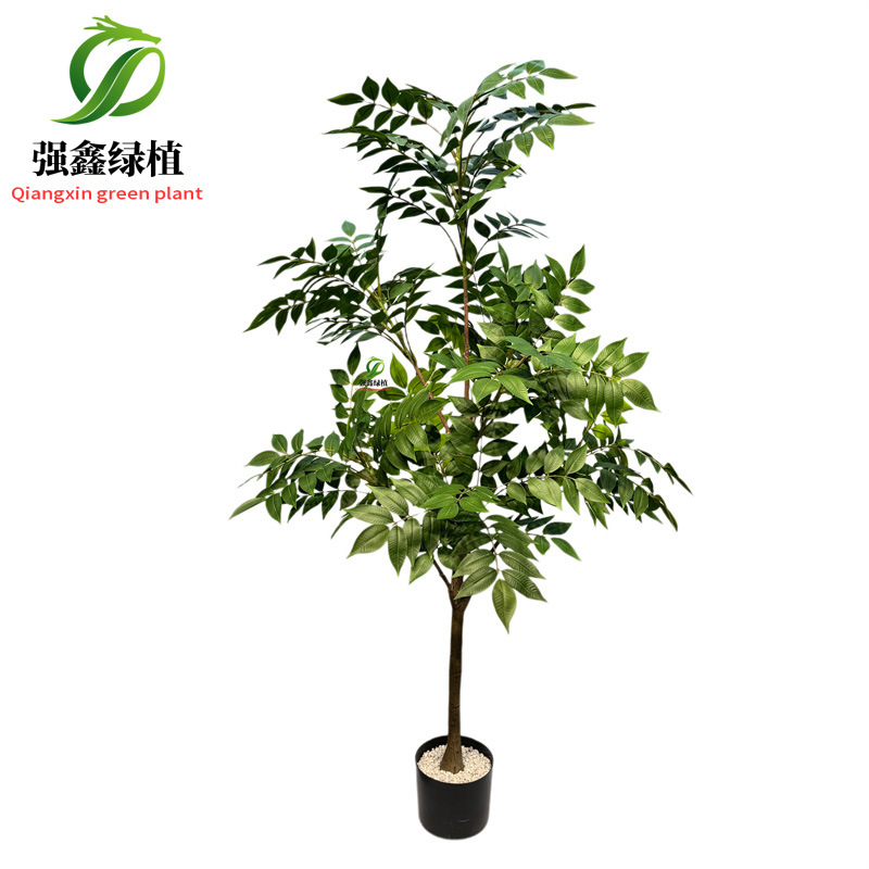Planta de simulación de interior eucalipto árbol falso bonsai sala de estar decoración del suelo hoja de dinero falsa planta verde adorno en maceta image 27