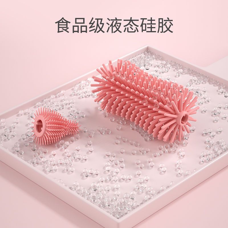 Silicona botella cepillo bebé pezón cepillo paja Cepillo giratorio botella cepillo de lavado Shabu cepillo de limpieza traje