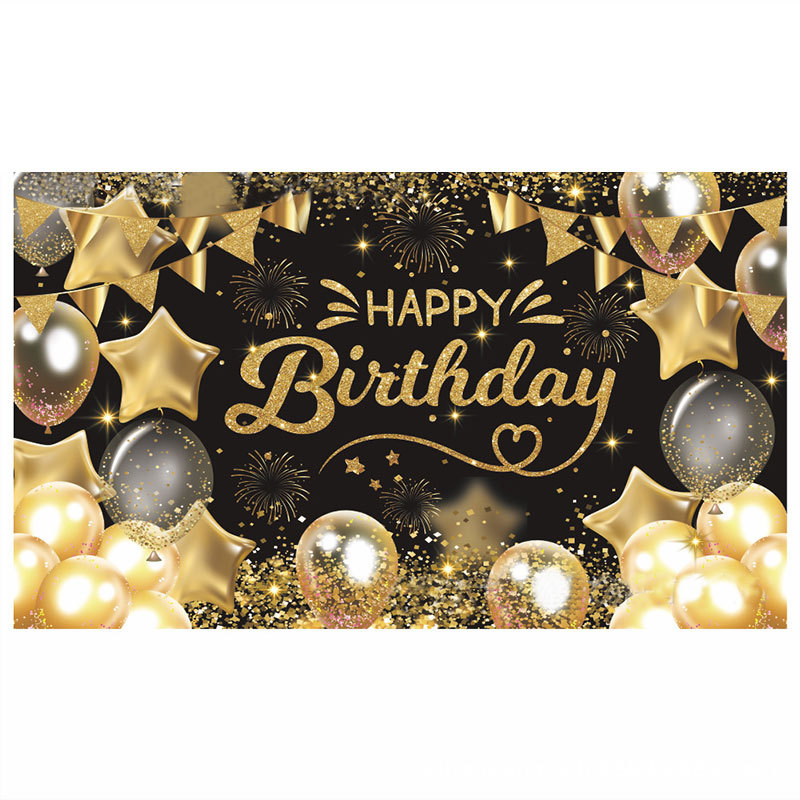 Fondo de fiesta con pancarta de feliz cumpleaños 2025, tela colgante para fotos con tema de cumpleaños, decoración fotográfica.