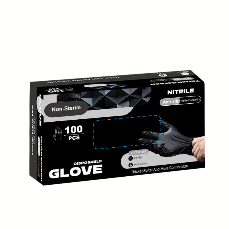 跨境一次性丁腈手套黑色英文复合丁腈Nitrile gloves希音temu代发|undefined