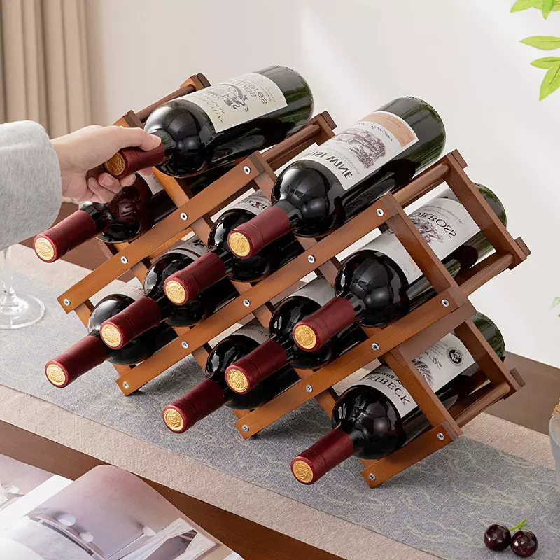 简易红酒架桌面红酒葡萄酒收纳架子酒架置物架家用简约多层收纳架