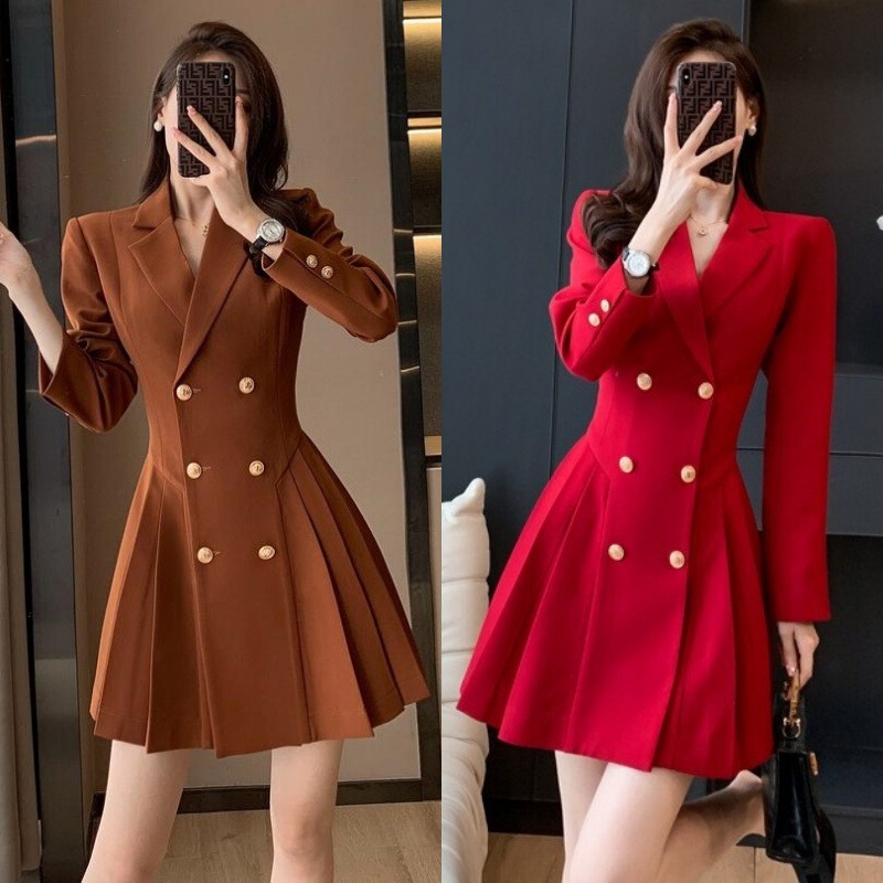 Small College Style Formal Occasion Professional Suit dress Women's 2025 New Spring and Autumn Slim-fit Double-breasted Skirt Small College Style Formal Occasion Professional Suit dress Women's 2025 New Spring and Autumn Slim-fit Double-breasted Skirt