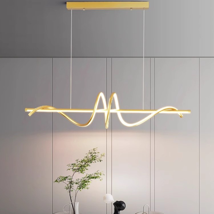 Lámpara de Araña para Restaurante, Estilo Nórdico, Creativa, con Tiras LED, Espiral, para Barra, Mesa, Lineal, Moderna, Minimalista, para Comedor