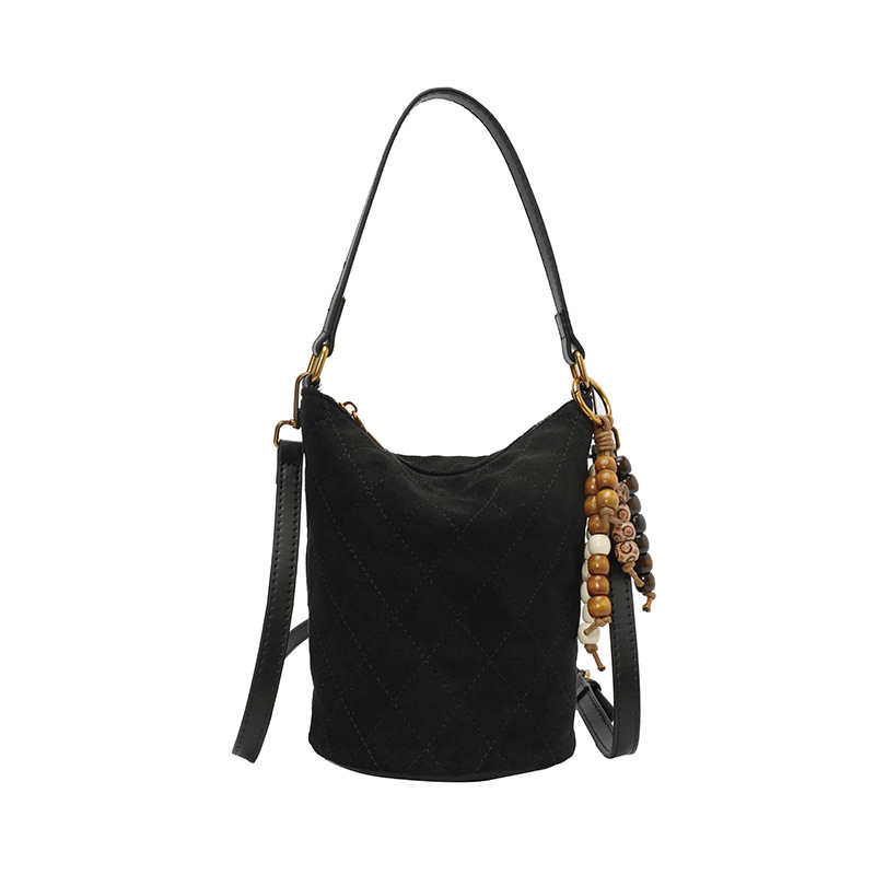 2025 otoño y invierno nuevo estilo diamante bordado bolso de cubo de agua de gran capacidad para mujeres bolso de brazo universal bolso de hombro bolso de viaje