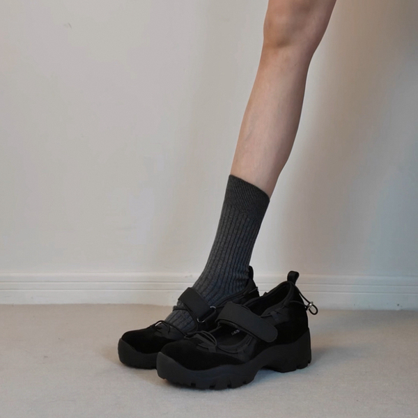 Leather design ballet shoes